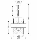 Lampa wisząca czarna/miedziana metalowy koszyk 40W E27 Fiba 31-78490