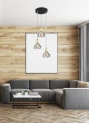 Lampa wisząca czarna/złota szklany klosz E14 3x40W Gregory Candellux 33-78995