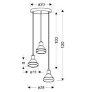 Lampa wisząca czarna/złota szklany klosz E14 3x40W Gregory Candellux 33-78995