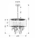 Lampa wisząca czarny abażur z organzy + kryształy Leda Candellux 31-84316