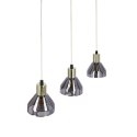 Lampa wisząca listwa czarna/złota szkło E14 3x40W Gregory Candellux 33-79008