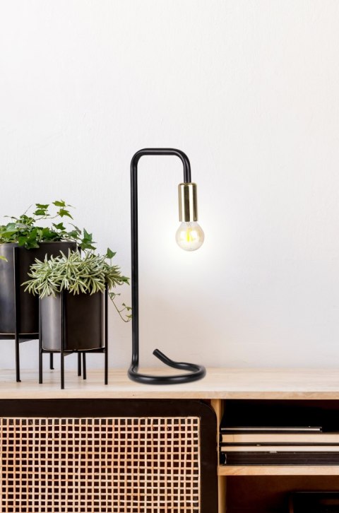 Lampka stołowa biurkowa czarno-złota Hera 41-80073