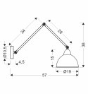 TRUCK LAMPA KINKIET CZARNY+ZŁOTY 1X40W E27 KLOSZ ZŁOTY