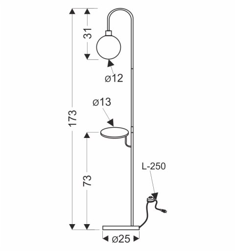 Vanity lampa podłogowa czarny 1x40W G9
