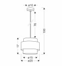 Benta lampa wisząca czarny 1x40w e27 abażur czarny+kremowy