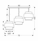 Benta lampa wisząca czarny 3x40w e27 abażur czarny+kremowy