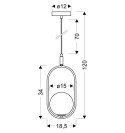 Cordel zwis 1x28w g9 mosiądz