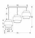 Cork lampa wisząca biały 3x40w e27 abażur biały+beżowy