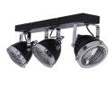 Crazy lampa sufitowa listwa czarny 3x15w gu10 klosz bezbarwny