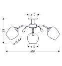 ESTAR LAMPA SUFITOWA CHROMOWY E27 KLOSZ BIAŁY