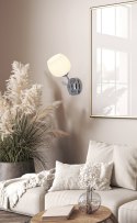 Estar lampa kinkiet chromowy E27 klosz biały 21-09425