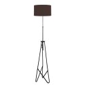 Float lampa podłogowa czarna 1x60W E27 abażur brązowy