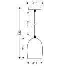 Icaro lampa wisząca czarny 1X40W E27 klosz złoty 31-09623