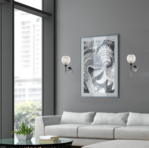 LAMPA SCIENNA KINKIET CANDELLUX OZZO 21-72184 CHROM KLOSZ BEZBARWNY