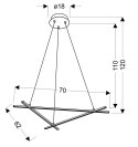 LAMPA SUFITOWA WISZĄCA CANDELLUX APETI ANDROS LED SREBRNY 4000K