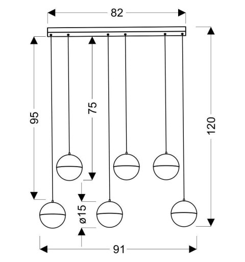 LAMPA SUFITOWA WISZĄCA CANDELLUX APETI FURNI CZARNY 4000K