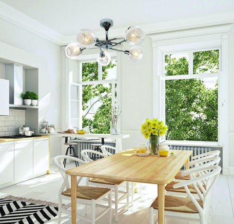 LAMPA SUFITOWA WISZĄCA CANDELLUX OZZO 35-72252 CHROM KLOSZ BEZBARWNY