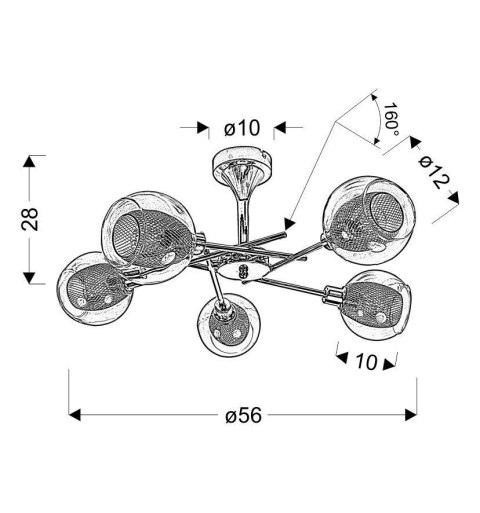 LAMPA SUFITOWA WISZĄCA CANDELLUX OZZO 35-72252 CHROM KLOSZ BEZBARWNY