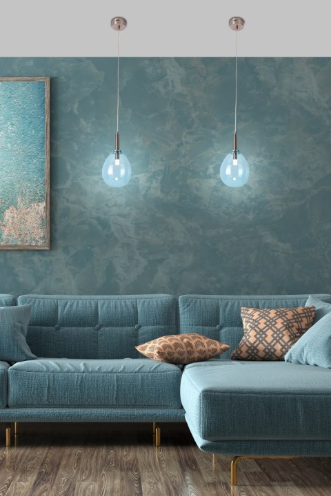 Lampa Wisząca Lukka LEDEA 50133210 LED 6W Szkło Niebieski Lampa Wisząca Lukka LEDEA 50133210 LED 6W Szkło Niebieski