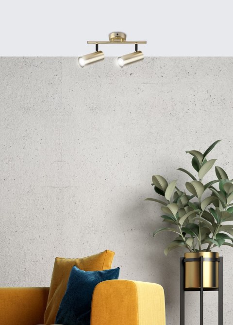 Lampa mosiądz ścienna/sufitowa listwa 2x15W Colly 92-01719