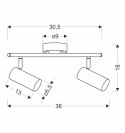 Lampa mosiądz ścienna/sufitowa listwa 2x15W Colly 92-01719