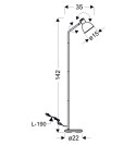 Lampa podłogowa czarno-biała prosta regulowana Zumba Candellux 51-72092