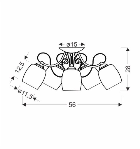Lampa sufitowa chromowa 5x40W Amba Candellux 35-79251