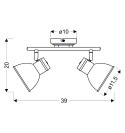 Lampa sufitowa ścienna biało-czarna 2x40W regulowana Zumba Candellux 92-72139