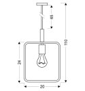 Lampa wisząca biała regulowana wysokość 60W E27 Frame 31-73563