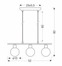 Lampa wisząca chrom klosz kula 3xG9 Oden 33-03263