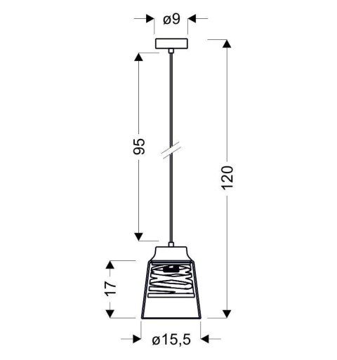 Lampa wisząca czarno-złota szklany klosz 60W E27 Fresno Candellux 31-78384