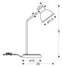 Lampka stołowa biało-czarna prosta Zumba 41-72078