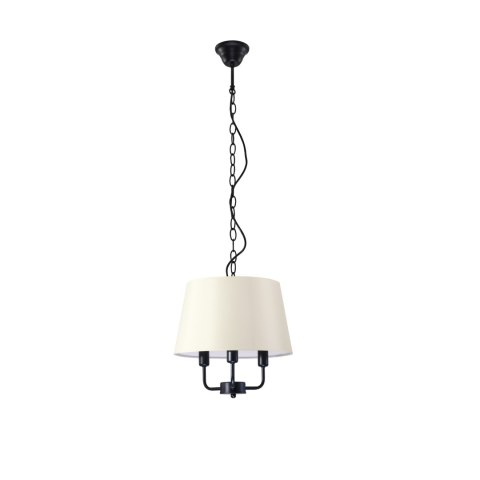 Pasteri lampa wisząca czarny matowy 3x40w e14 abażur beżowy 31-01351