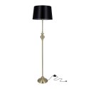 Prima gold lampa podłogowa złoty satynowy 1x60W E27 abażur czarny