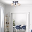 Shiba lampa sufitowa plafon chromowy 3x15w g9 klosz bezbarwny