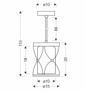 Agar lampa wisząca czarny 1x60W E27 klosz bursztynowy