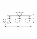 Agra lampa sufitowa brunatny 3x40W E14 klosz bursztynowy