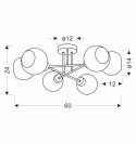 Amanda lampa sufitowa czarny+złoty 6x40 E27 klosz biały