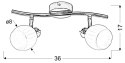 Bars listwa 2x40W G9 chrom (bż)