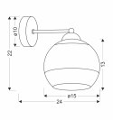 Contessa Lampa Kinkiet Czarny 1X40 E27 Klosz Złoty