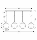 Contessa Lampa Wisząca Czarny 4X40 E27 Klosz Złoty