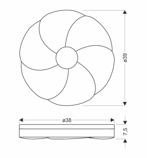 Fiorino Lampa Sufitowa Plafon Drewniany 24W Led 39Cm Biały+Drewniany 4000K