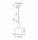 Isar Lampa Wisząca Czarny 1X40 E27 Klosz Bursztynowy