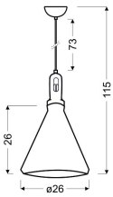 LAMPA SUFITOWA WISZĄCA CANDELLUX ROBINSON 31-37695 E27 BIAŁY / WNĘTRZE ŻÓŁTE