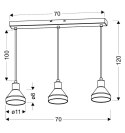 Lampa wisząca listwa czarna/złota szkło E14 3x40W Gregory Candellux 33-79008