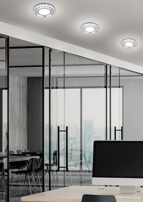 SSP-26 CH/TR+WH 10W LED 230V ring LED biały opr. strop. stała okrągła szkło tra