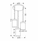 Wels lampa wisząca na plafonie 3X40 czarny+drewniany klosz dymiony 33-22011