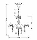 Cristallo lampa wisząca chromowy 5x40W E14 transparentny