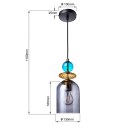 Lampa wisząca Tropea 1xE27 dymna, średnia LP-2004/1P M SM