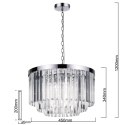 Lampa wisząca Vetro 5xE14 transparentna/srebrna LP-2910/5P